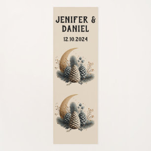Pinecones and Crescent Moon Winter Love Yoga Mat