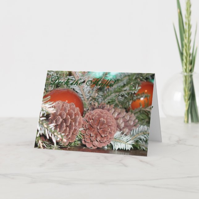 Pinecones at Christmas Holiday Card (Front)