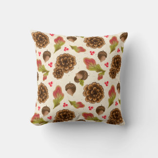 Pinecones autumn and forest theme design cushion
