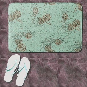 Pinecones Cabin Bath Mat