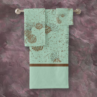 Pinecones Cabin Bath Towel Set