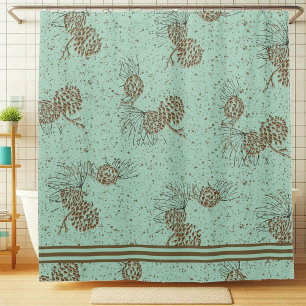 Pinecones Cabin Shower Curtain