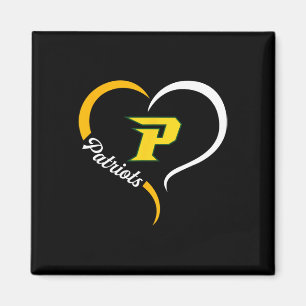 Pinecrest Patriots Logo Half Heart Slogan Hs Magnet