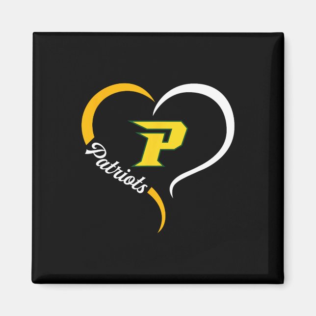Pinecrest Patriots Logo Half Heart Slogan Hs  Magnet (Front)