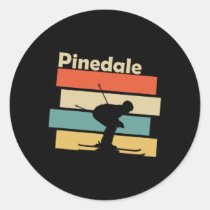 Pinedale Wyoming Retro Ski Classic Round Sticker