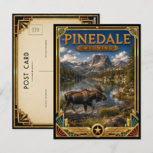 Pinedale Wyoming Vintage Art Deco Golden Age Postcard