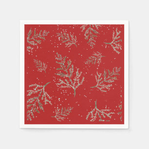 Pinery and Red with Snowfall Napkin
