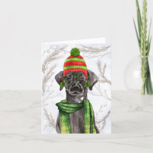 Pines and a Black Lab Christmas Dog Holiday Card