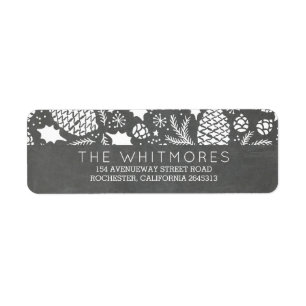 Pines and Cones Winter Return Address Label