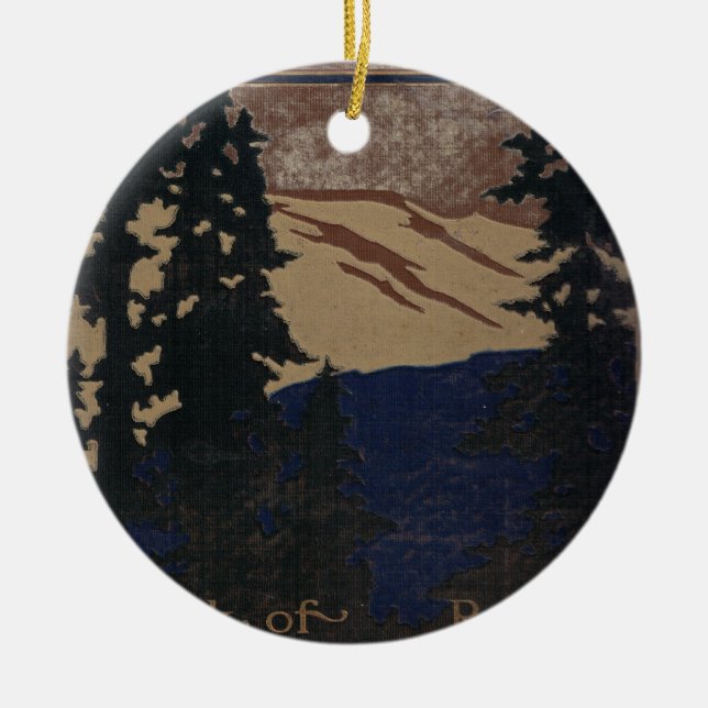 Pines and Mountains old book cover ornament (Front)