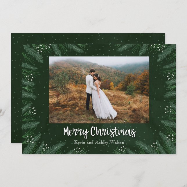 Pines Christmas Photo Holiday Card (Front/Back)