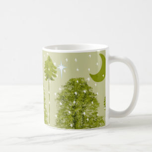 Pines Christmas Star Mug with Green Moon