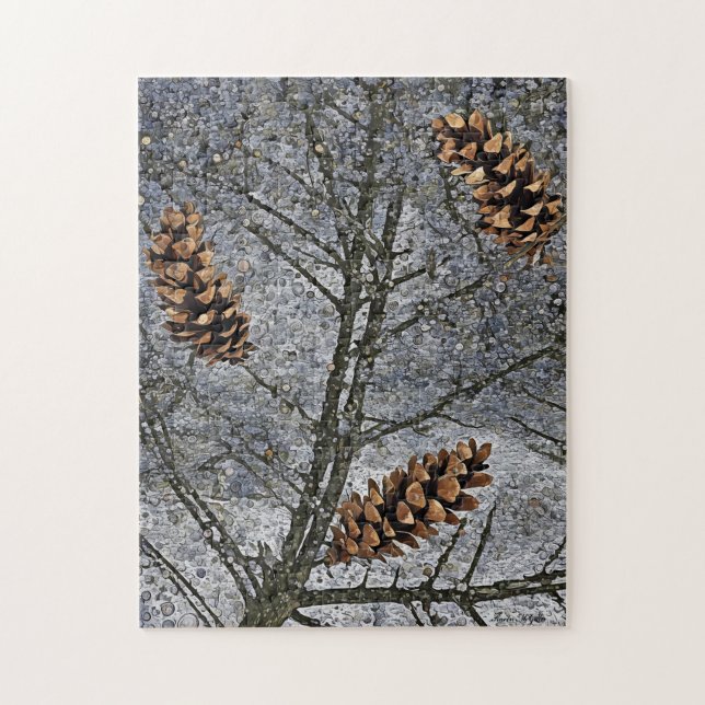 Pines In The Snow Jigsaw Puzzle (Vertical)