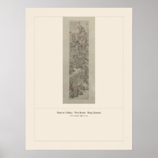 Pines in Valleys - Wen Boren, Ming Dynasty Poster