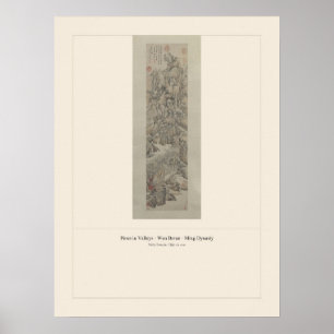 Pines in Valleys - Wen Boren, Ming Dynasty Poster