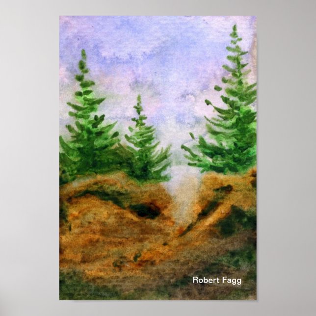 Pines on the Rocks Art Print (Front)