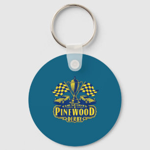 Pinewood derby cub scouts chequered flag racing key ring