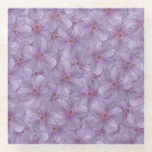 Pineywoods Geranium Seamless Pattern Glass Coaster