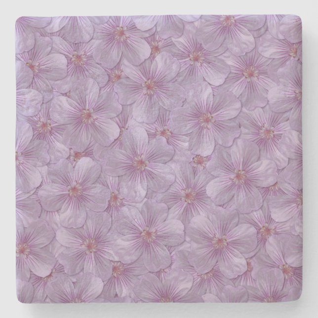 Pineywoods Geranium Seamless Pattern Stone Coaster (Front)