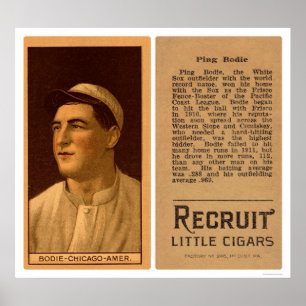 Ping Bodie White Sox Baseball 1912 Poster