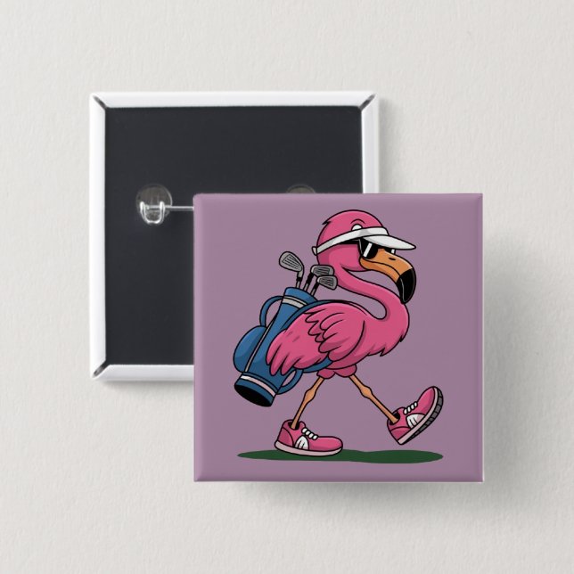 Ping Flamingo Golf Sunglasses Golf Lover  15 Cm Square Badge (Front & Back)