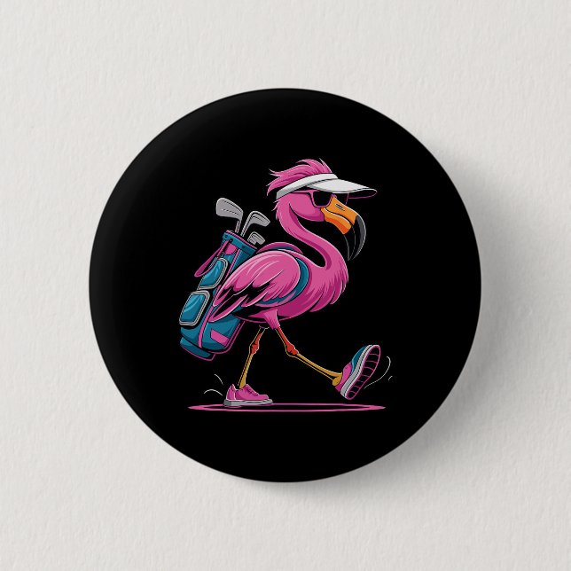 Ping Flamingo Golf Sungles Woman Ladies Men Golf L 6 Cm Round Badge (Front)