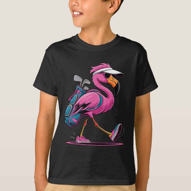 Ping Flamingo Golf Sungles Woman Ladies Men Golf L T-Shirt (Front)