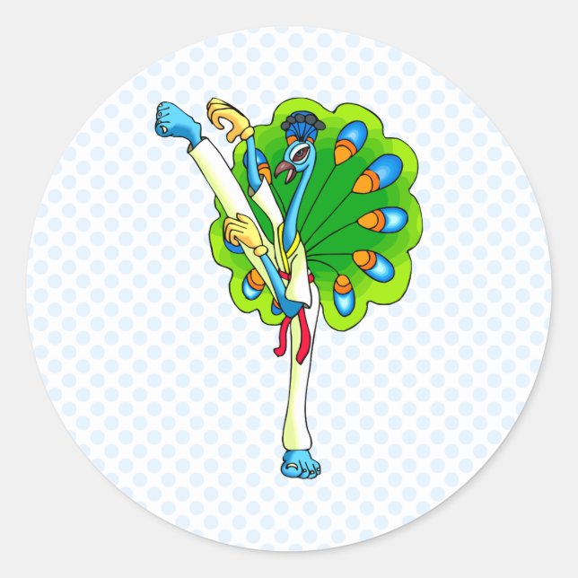 Ping Peacock Classic Round Sticker (Front)