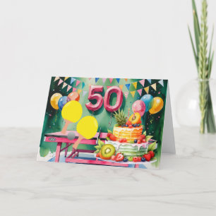  Ping pong 50th Birthday  Card