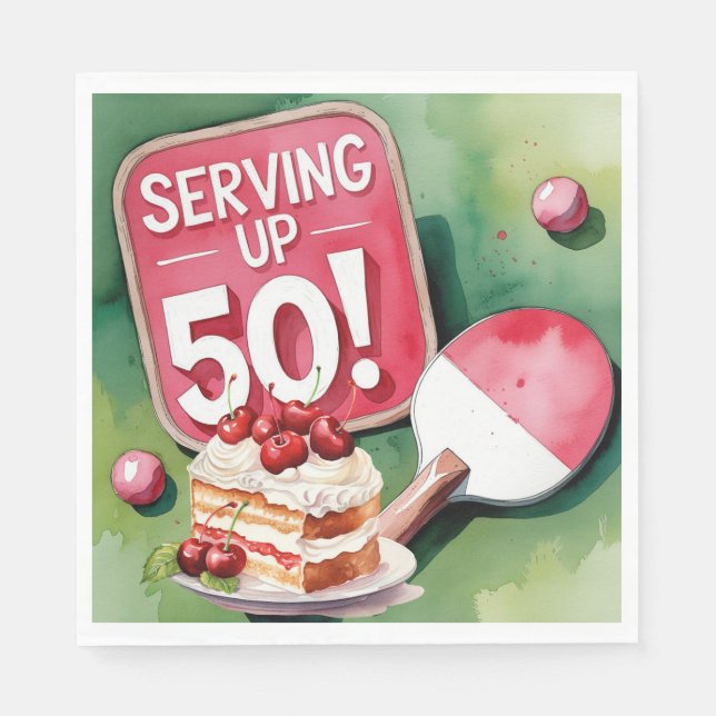 Ping Pong 50th Birthday, Napkin (Front)