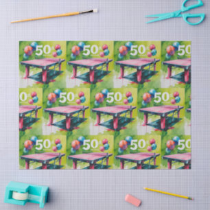Ping Pong 50th Birthday Tissue Paper