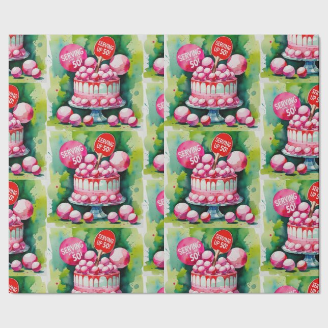 Ping Pong 50th Birthday  Wrapping Paper (Seam)