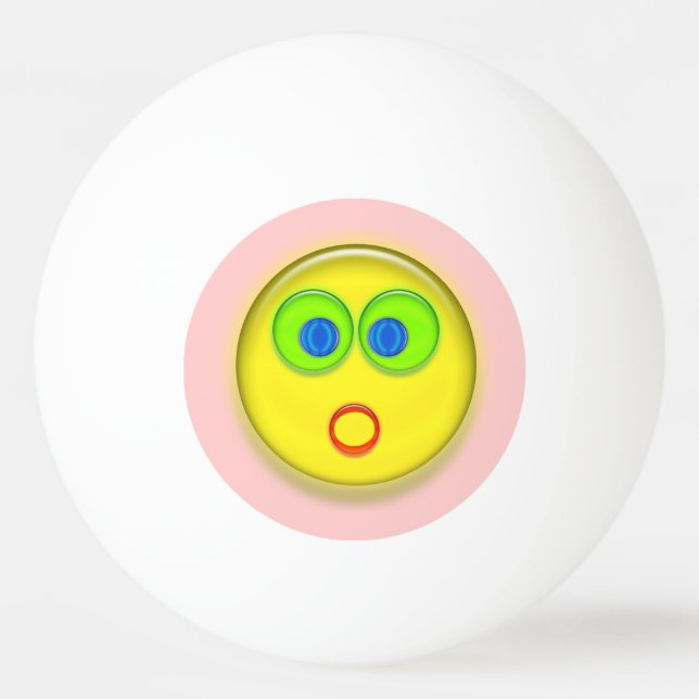 Ping Pong Ball - Surprised Sun Face on Pink (Front)