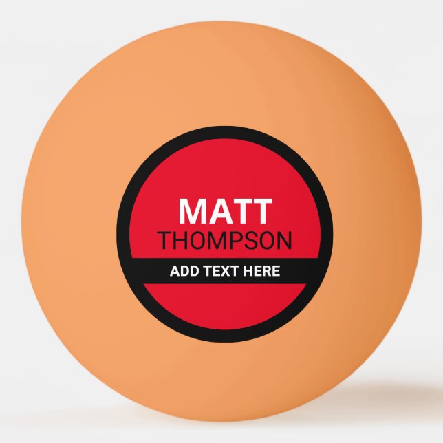 Ping Pong Ball With Custom Name (Front)