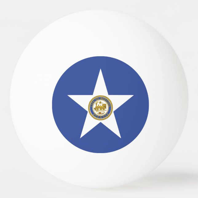 Ping pong ball with Flag of Houston (Front)