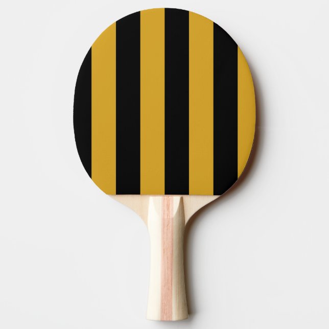 Ping Pong Bat/Paddle - Black and Golden Rod Ping Pong Paddle (Back)