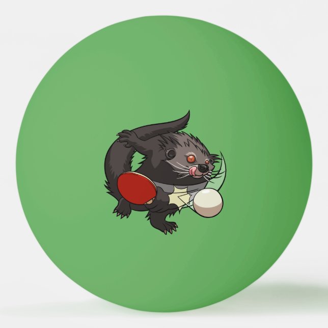 Ping Pong Binturong Table Tennis Player Bearcat Ball (Front)