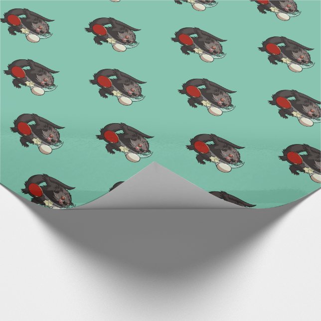 Ping Pong Binturong Table Tennis Player Bearcat Wrapping Paper (Corner)