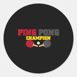 Ping Pong Champion Fun Cute Table Tennis Gift Classic Round Sticker