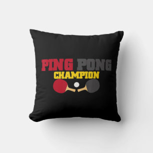 Ping Pong Champion Fun Cute Table Tennis Gift  Cushion