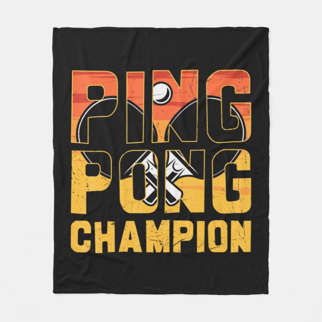 Ping Pong Champion Retro Table Tennis  Fleece Blanket (Front)