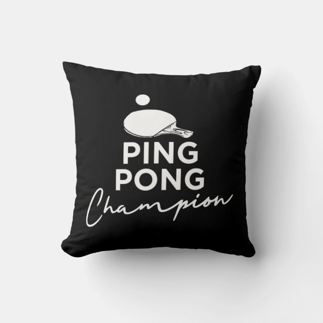 Ping Pong Champion Table Tennis  Cushion (Front)