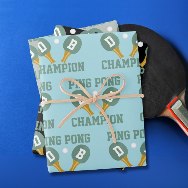 Ping Pong Champion Wrapping Paper Sheets (For the Ping Pong Champion in your life. Your add their initials)
