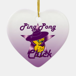 Ping Pong Chick #9 Ceramic Ornament