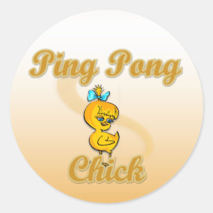 Ping Pong Chick Classic Round Sticker