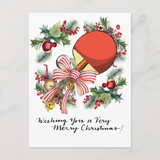 Ping Pong Christmas Holiday  Table Tennis Player (Front)