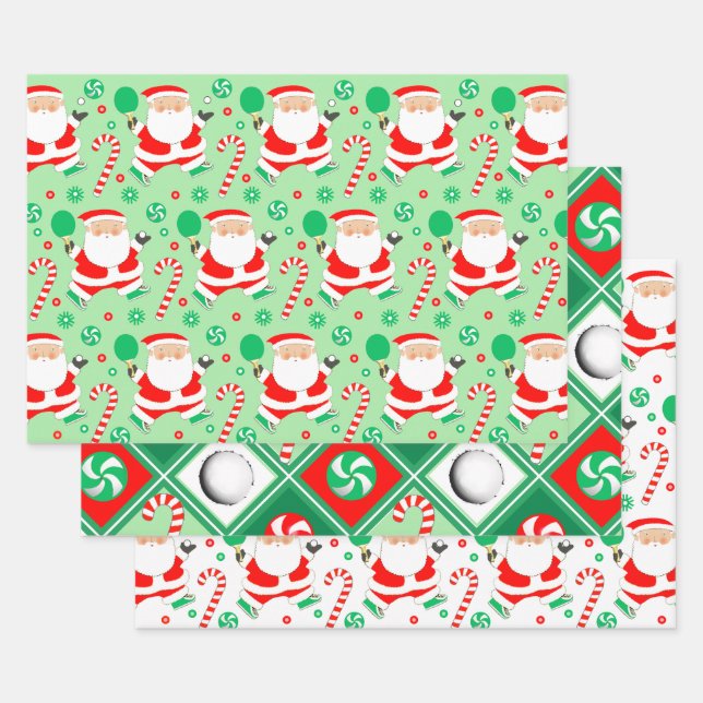 Ping Pong Christmas Holiday Wrapping Paper Sheet (Set)
