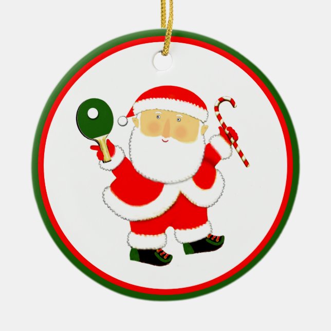 Ping Pong Christmas Party Prize  Ceramic Ornament (Front)