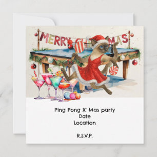 Ping Pong Christmas themed for Siamese Cat Lovers Invitation