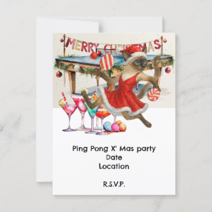 Ping Pong Christmas themed for Siamese Cat Lovers Postcard